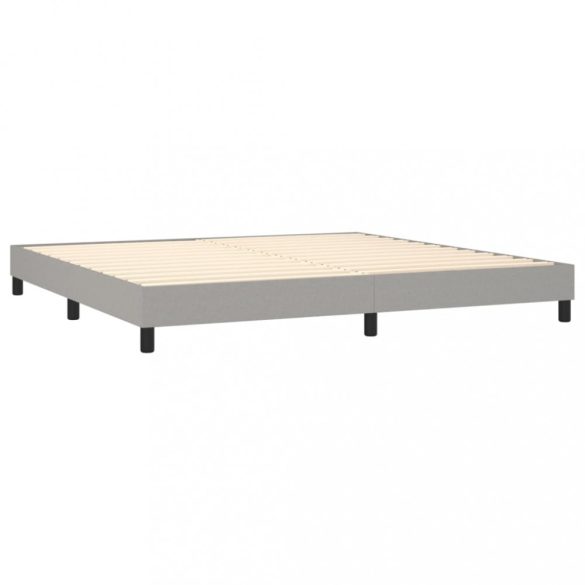 világosszürke szövet rugós és LED-es ágy matraccal 200x200 cm