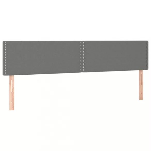 sötétszürke szövet rugós és LED-es ágy matraccal 200x200 cm