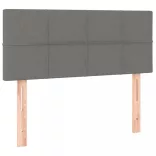 sötétszürke szövet rugós és LED-es ágy matraccal 90x200 cm