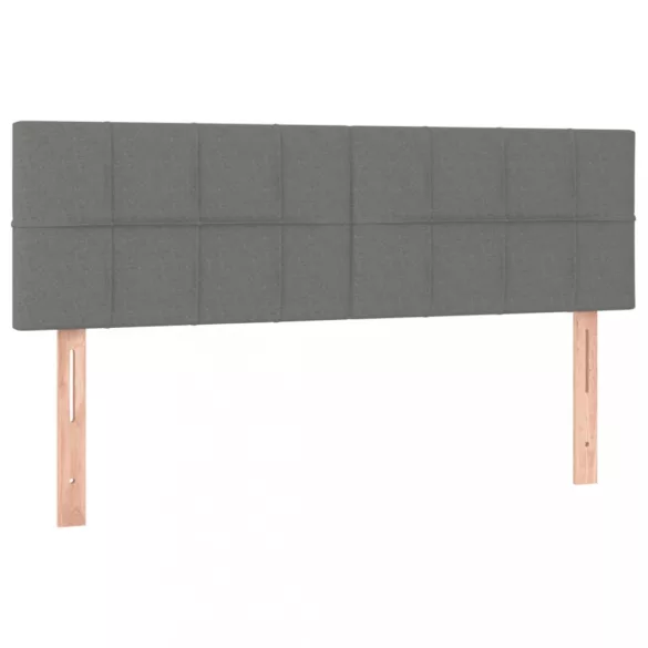 sötétszürke szövet rugós és LED-es ágy matraccal 140x190 cm