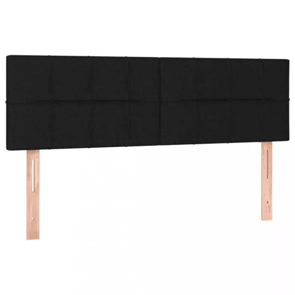 fekete szövet rugós és LED-es ágy matraccal 140x200 cm