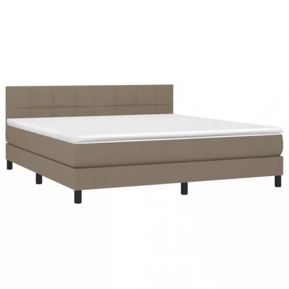 tópszínű szövet rugós és LED-es ágy matraccal 160x200 cm