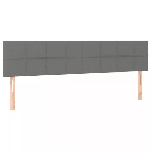 sötétszürke szövet rugós és LED-es ágy matraccal 180 x 200 cm