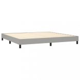 világosszürke szövet rugós és LED-es ágy matraccal 200x200 cm