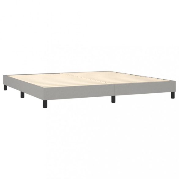 világosszürke szövet rugós és LED-es ágy matraccal 200x200 cm
