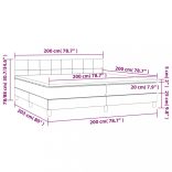 világosszürke szövet rugós és LED-es ágy matraccal 200x200 cm