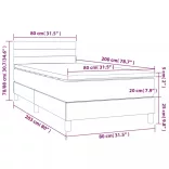 fekete szövet rugós és LED-es ágy matraccal 80 x 200 cm