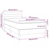 fekete szövet rugós és LED-es ágy matraccal 100x200 cm