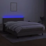 tópszínű szövet rugós és LED-es ágy matraccal 140x190cm