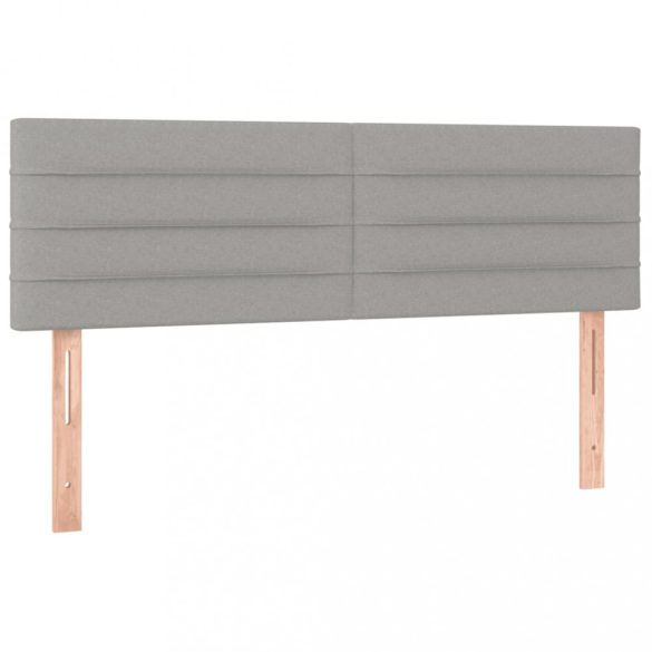 világosszürke szövet rugós és LED-es ágy matraccal 140x200 cm