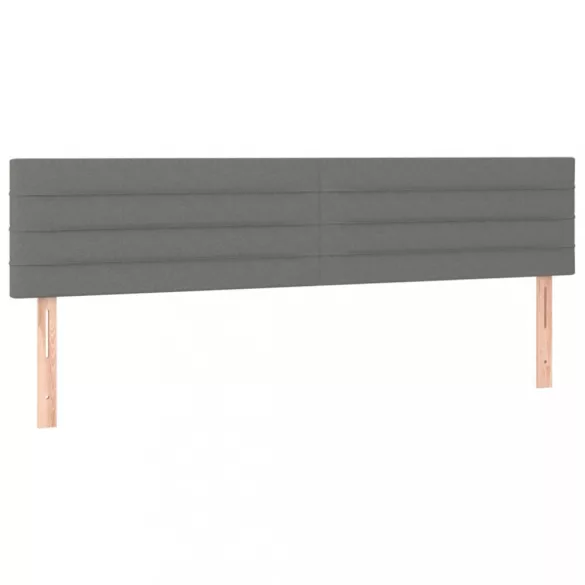 sötétszürke szövet rugós és LED-es ágy matraccal 160x200 cm