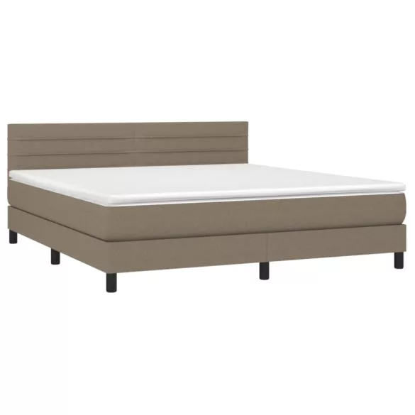 tópszínű szövet rugós és LED-es ágy matraccal 160x200 cm