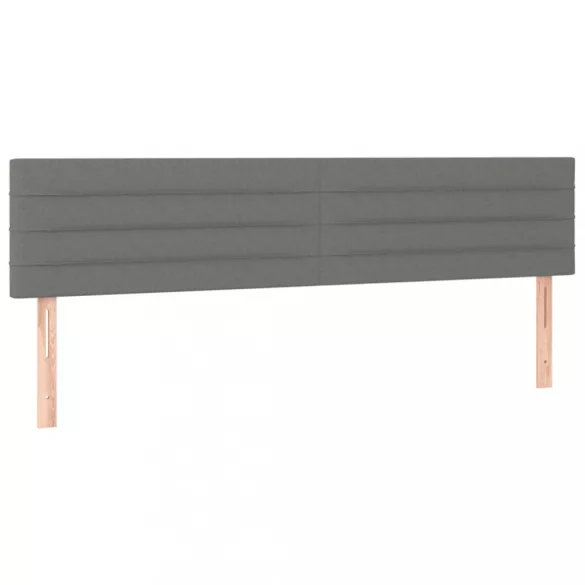 sötétszürke szövet rugós és LED-es ágy matraccal 180 x 200 cm