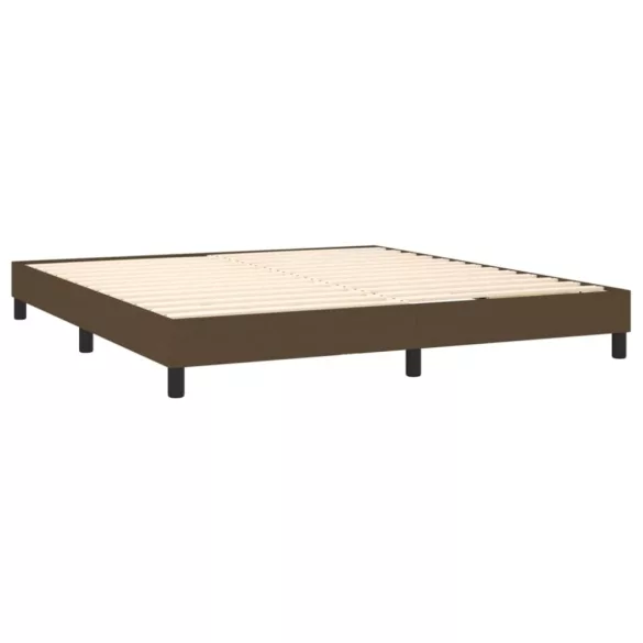 barna szövet rugós és LED-es ágy matraccal 180 x 200 cm