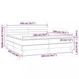 világosszürke szövet rugós és LED-es ágy matraccal 200x200 cm