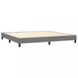 sötétszürke szövet rugós és LED-es ágy matraccal 200x200 cm