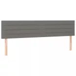 sötétszürke szövet rugós és LED-es ágy matraccal 200x200 cm