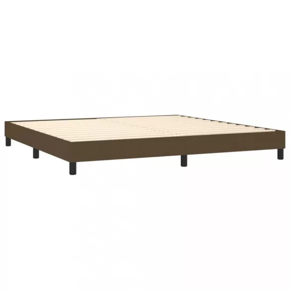 barna szövet rugós és LED-es ágy matraccal 200x200 cm