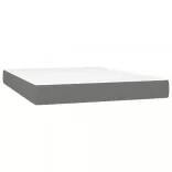 sötétszürke szövet rugós és LED-es ágy matraccal 140x190 cm