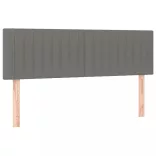 sötétszürke szövet rugós és LED-es ágy matraccal 140x190 cm