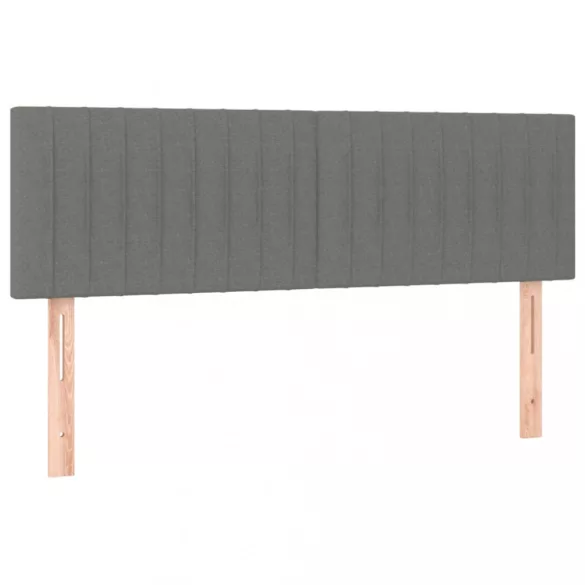 sötétszürke szövet rugós és LED-es ágy matraccal 140x190 cm
