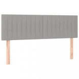 világosszürke szövet rugós és LED-es ágy matraccal 140x200 cm