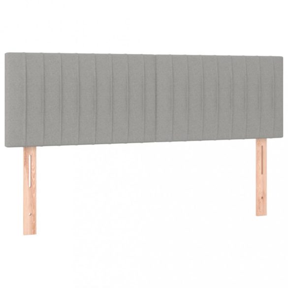 világosszürke szövet rugós és LED-es ágy matraccal 140x200 cm