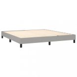 világosszürke szövet rugós és LED-es ágy matraccal 160x200 cm