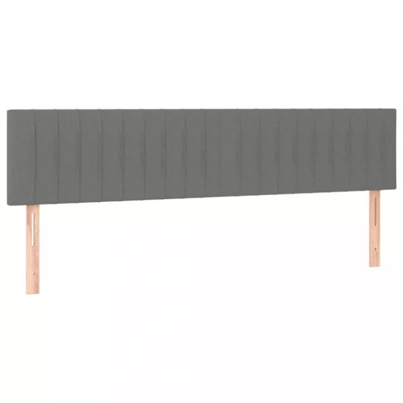 sötétszürke szövet rugós és LED-es ágy matraccal 160x200 cm