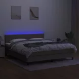 tópszínű szövet rugós és LED-es ágy matraccal 160x200 cm