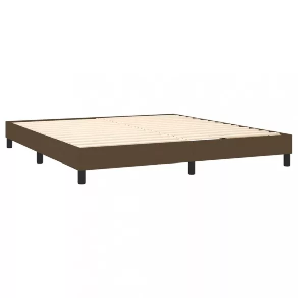 barna szövet rugós és LED-es ágy matraccal 180 x 200 cm