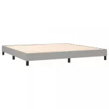 világosszürke szövet rugós és LED-es ágy matraccal 200x200 cm