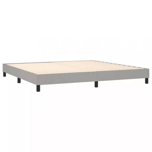 világosszürke szövet rugós és LED-es ágy matraccal 200x200 cm
