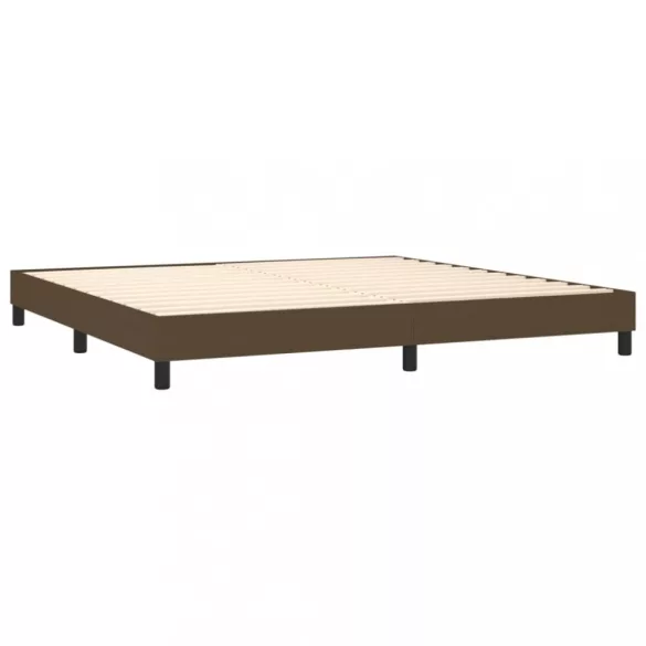 barna szövet rugós és LED-es ágy matraccal 200x200 cm