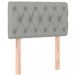 világosszürke szövet rugós és LED-es ágy matraccal 80 x 200 cm