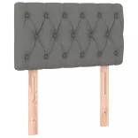 sötétszürke szövet rugós és LED-es ágy matraccal 80 x 200 cm