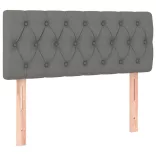 sötétszürke szövet rugós és LED-es ágy matraccal 100x200 cm