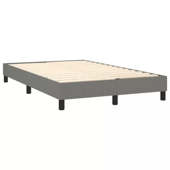 sötétszürke szövet rugós és LED-es ágy matraccal 120 x 200 cm
