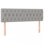 világosszürke szövet rugós és LED-es ágy matraccal 140x190 cm