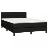 fekete szövet rugós és LED-es ágy matraccal 140x190 cm