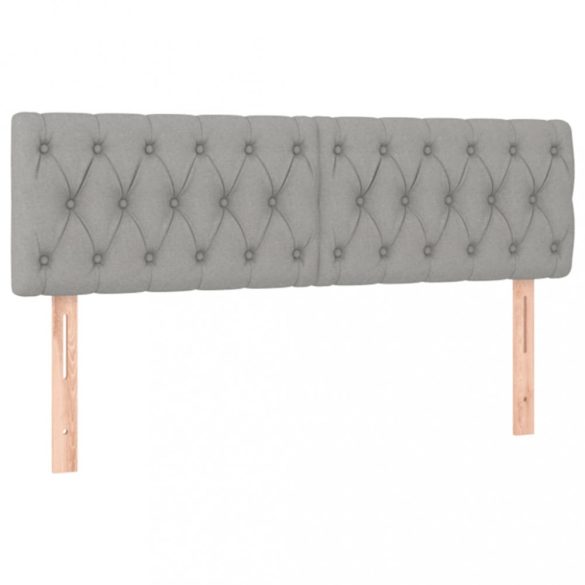 világosszürke szövet rugós és LED-es ágy matraccal 140x200 cm