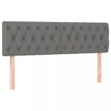 sötétszürke szövet rugós és LED-es ágy matraccal 140x200 cm