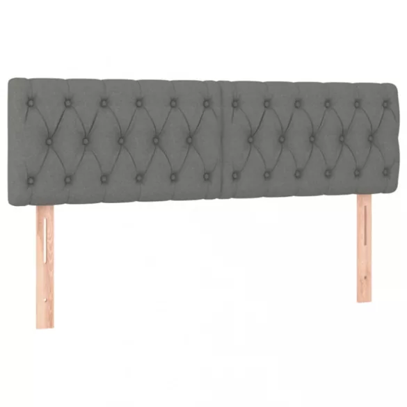 sötétszürke szövet rugós és LED-es ágy matraccal 160x200 cm