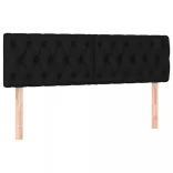 fekete szövet rugós és LED-es ágy matraccal 160x200 cm