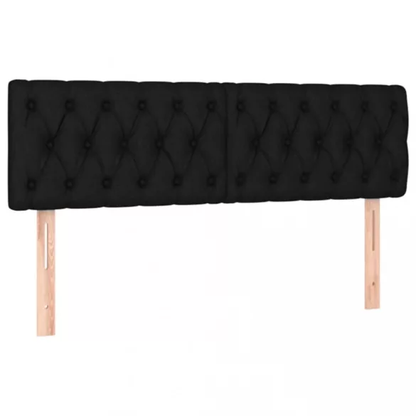 fekete szövet rugós és LED-es ágy matraccal 160x200 cm