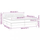 világosszürke szövet rugós és LED-es ágy matraccal 200x200 cm