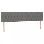sötétszürke szövet rugós és LED-es ágy matraccal 200x200 cm