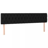 fekete szövet rugós és LED-es ágy matraccal 200x200 cm