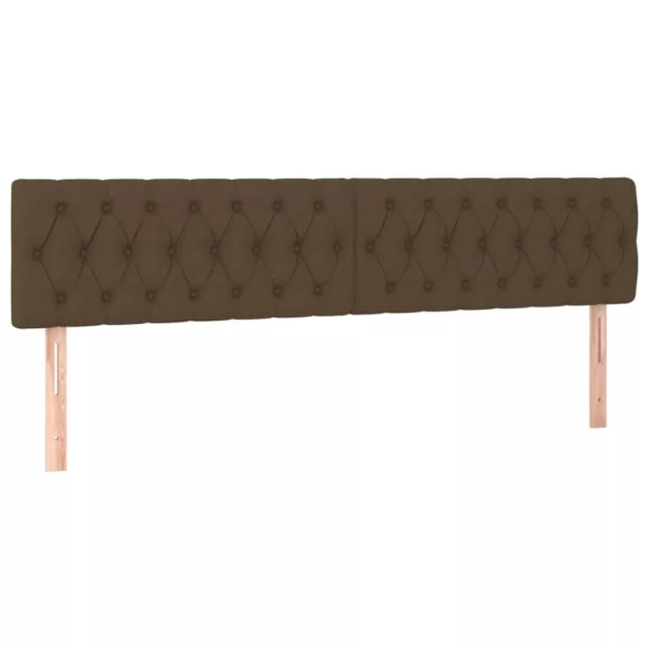 barna szövet rugós és LED-es ágy matraccal 200x200 cm