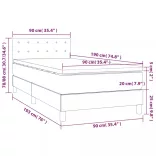 barna szövet rugós és LED-es ágy matraccal 90x190 cm
